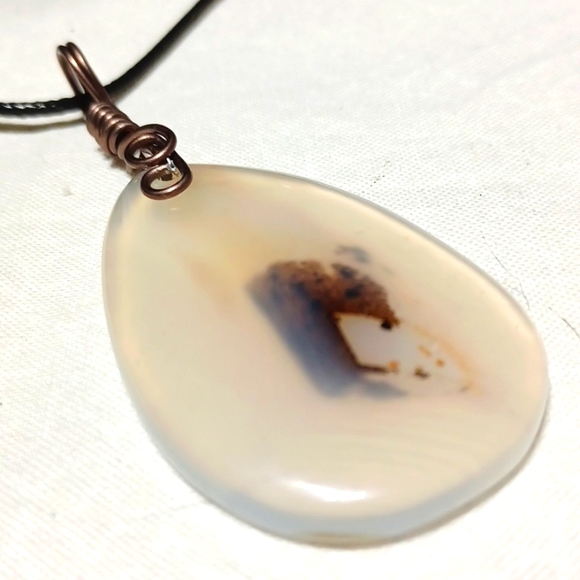 Dendrite agate copper horse buffalo opal white brown handmade dendritic animal - Picture 2 of 7